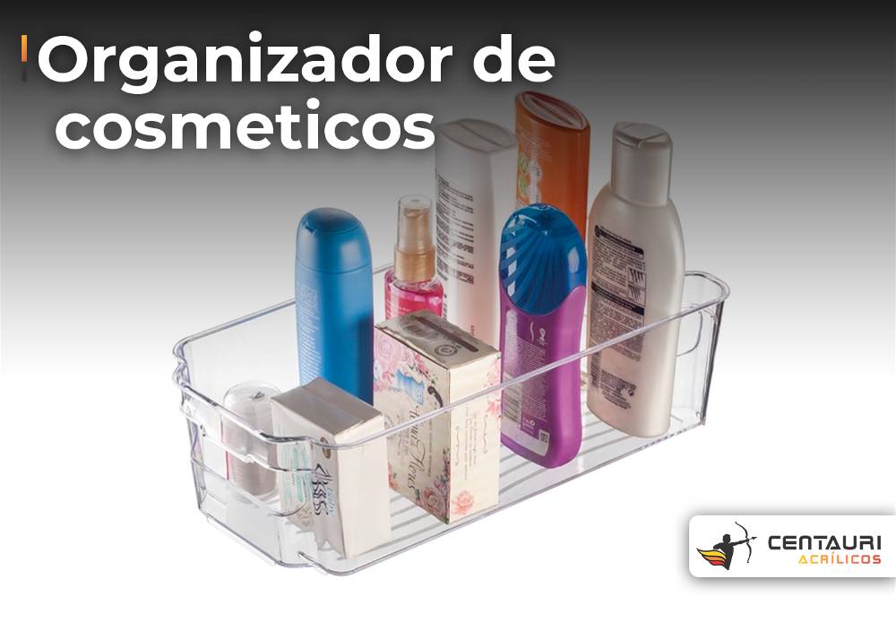 organizado de cosmético em acrílico transparente