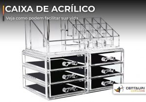 caixa de acrílico com divisórias e gavetas