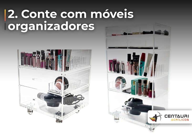 carrinho organizador de maquiagem 