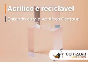 acrílico reciclável sobre fundo rosé