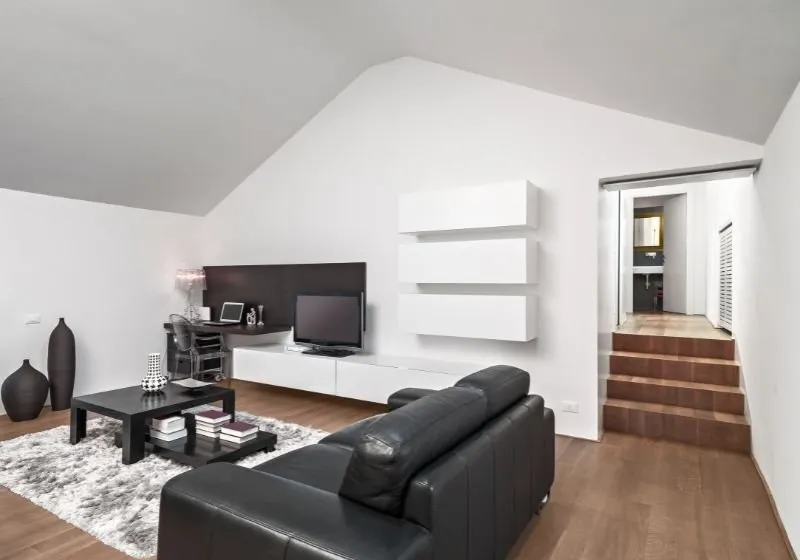 sala chique com móveis confortável e bonitos 