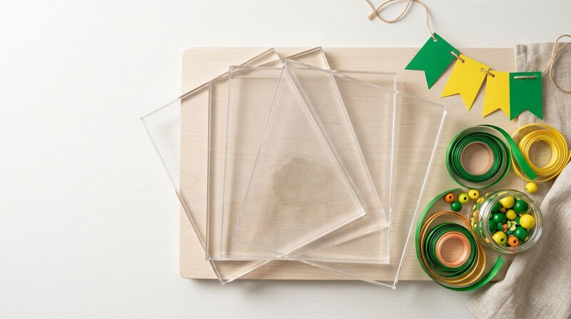 Materiais para artesanato com papéis coloridos e formas